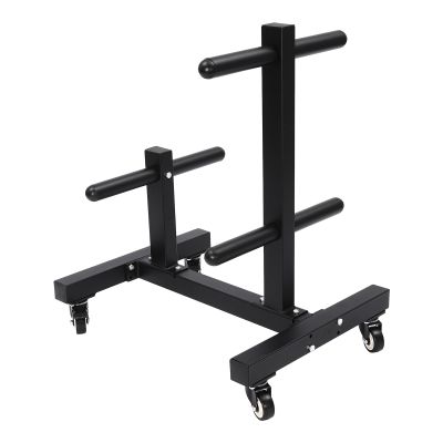 Dumbbell Plate Rack, Strength Training Dumbbell Rack, Double Column Mobile Dumbbell Piece Holder 1102 lbs Capacity for Home Gym