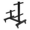 Dumbbell Plate Rack, Strength Training Dumbbell Rack, Double Column Mobile Dumbbell Piece Holder 1102 lbs Capacity for Home Gym view 1