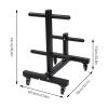 Dumbbell Plate Rack, Strength Training Dumbbell Rack, Double Column Mobile Dumbbell Piece Holder 1102 lbs Capacity for Home Gym view 2