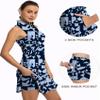GGOV Tennis Dress for Women Golf Dresses with Shorts Inner Pocket Sleeveless Zip Up Stand Collar Workout Athletic Dresses view 3