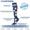 CHARMKING Compression Socks for Women & Men (8 Pairs) 15-20 mmHg Graduated Copper Support Socks are Best for Pregnant, Nurses - Boost Performance, Circulation, Knee High & Wide Calf (S/M, Multi 54) view 4