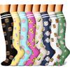 CHARMKING Compression Socks for Women & Men (8 Pairs) 15-20 mmHg Graduated Copper Support Socks are Best for Pregnant, Nurses - Boost Performance, Circulation, Knee High & Wide Calf (L/XL, Multi 54)