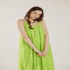 noflik Women's Waterfall Gatered Ruffle Low Back Maxi Dress(Lime, XXL) view 2