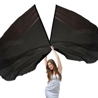 2 Set 55" Worship Flags for Praise Dance - Scalable Rods, Church Practice Performance (Black)