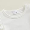 Baby Girls Short Sleeve T-Shirt Tee Ruffled Fly Sleeve Solid Basic Tops Infant Little Kids Outfit Casual Clothes (White 1, 4-5 Years) view 4