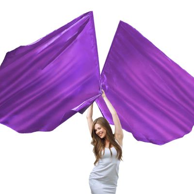 2 Set 55" Worship Flags for Dance Praise Dance Flags with Scalable Rods - Praise Flag for Dance Church Practice Performance (Purple)