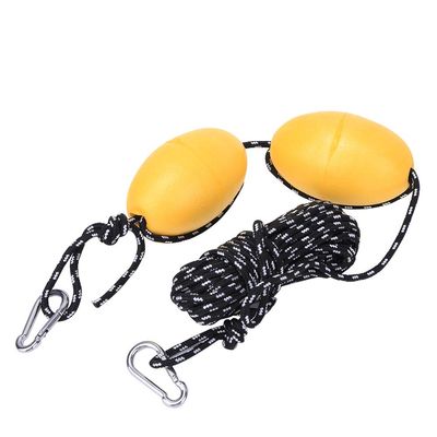 Gavigain Kayak Buoy Floating Ball, Kayak Boat Leash Rope with Buoy Floating Ball Stainless Steel Hook for Fishing Drift Anchors System (Double Ball White and Black Rope Set)