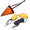 Gavigain Kayak Buoy Floating Ball, Kayak Boat Leash Rope with Buoy Floating Ball Stainless Steel Hook for Fishing Drift Anchors System (Double Ball White and Black Rope Set) view 4