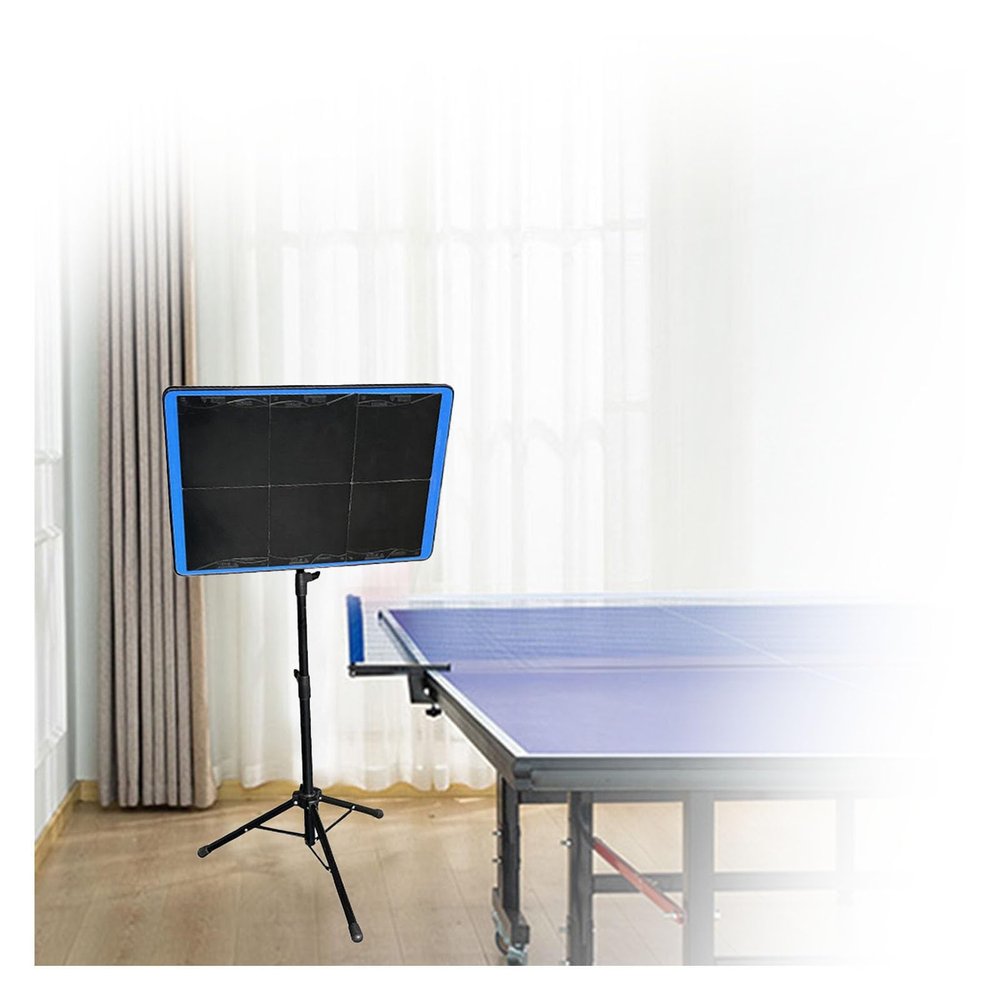 Table Tennis Rebound,Single Self-Study Training Baffle with 6 Black Rubbers,Stand is Height Adjustable for Home Gym Community Game Rooms