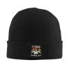Camping I Hate Pulling Out Vintage Camper Trailer Beanie Hat Men Knit Hat Skull Cap Women Winter Slouchy Hat Black view 1