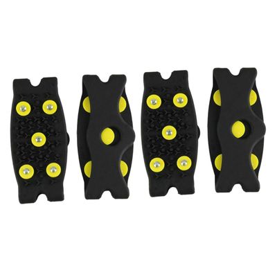 BCOATH 2pairs Winter Ice Grippers Anti-Slip Shoe Covers with Traction Cleats for Hiking Climbing and Outdoor Activities Durable Lightweight Fit