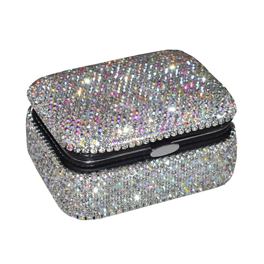 CEMONT Jewelry Box Creative Diamond Small Jewelry Box Travel Portable Makeup Box Earrings Earrings Ring Storage Box Jewelry Storage Box Jewelry Organizer, 8*6*4CM