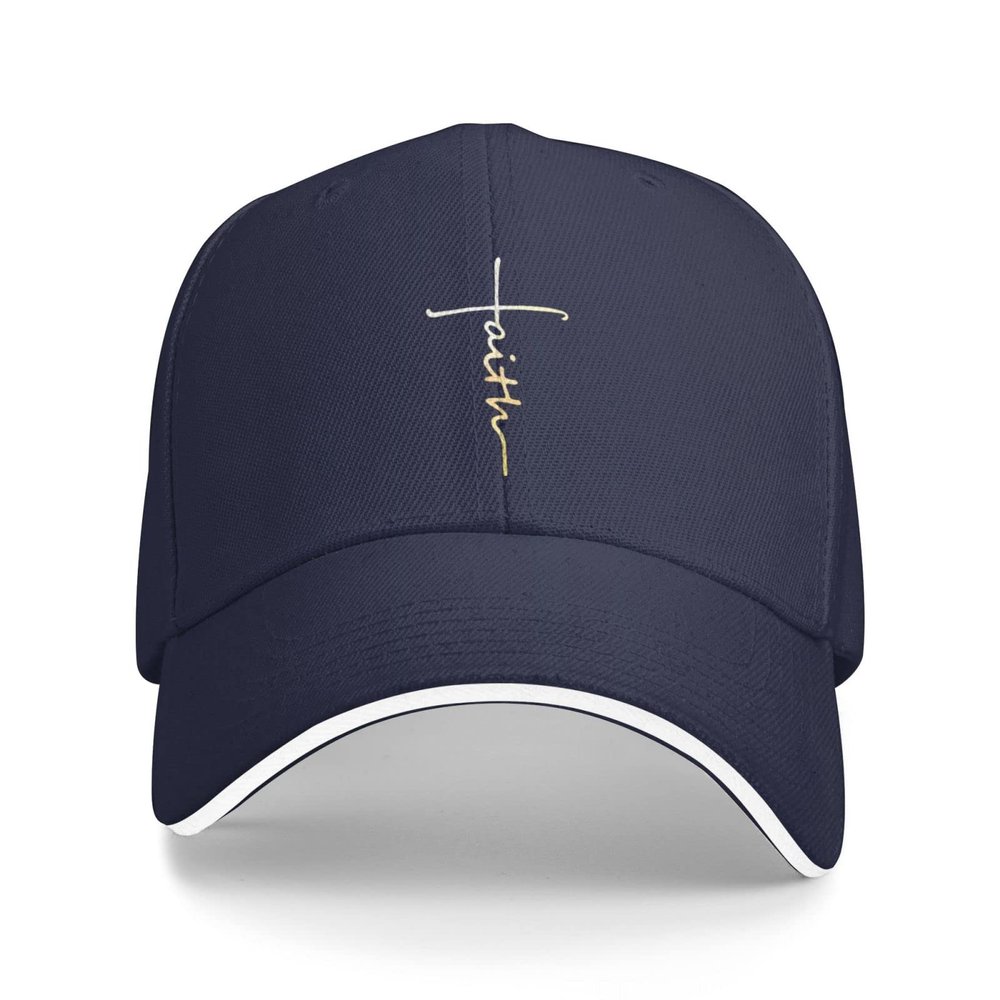 Faith Cross, Christian, Jesus Baseball Cap Black Men Cowboy Summer Sun Dad Hat Golf Adjustable Snapback Trucker Hat