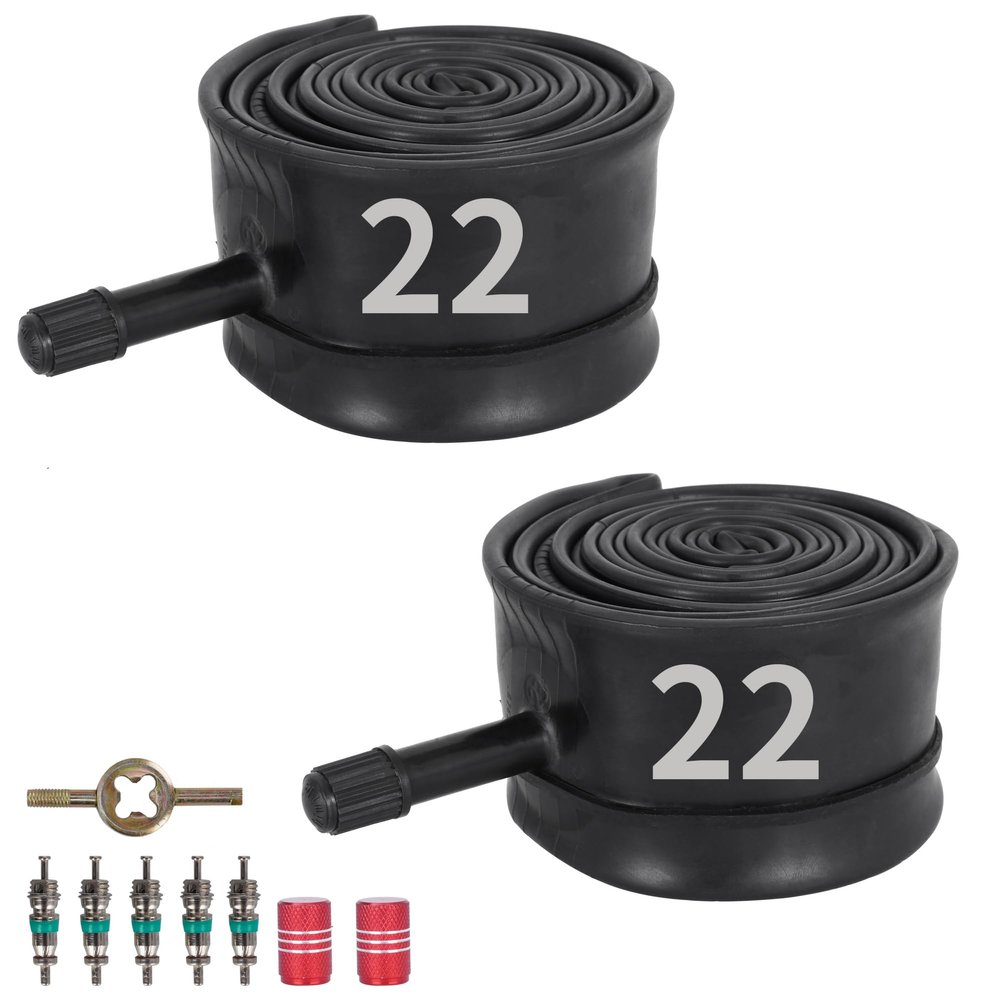 22x1.75/2.125 Bike Inner Tube with 32mm Schrader Valve,Heavy Duty Bike Tubes for BMX MTB Kids Road Mountain Bike,22x1.75/1.95/2.10/2.125 Butyl Rubber Bicycle Tube 2Packs