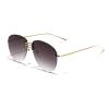 Vintage Rimless Alloy Pilot Sunglasses for Women 2024 Gradient Sun Glasses Female Metal Oval Shades Black Brown (3pcs-gray&orange&brown) view 2