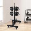 Olympic Weight Plate Tree and Vertical bar Holder, Commercial Dumbbell Rack with Locable Wheels, Weight Plate Rack Tree, Vertical Storage Tree for Home Gym view 2