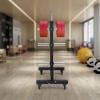 Olympic Weight Plate Tree and Vertical bar Holder, Commercial Dumbbell Rack with Locable Wheels, Weight Plate Rack Tree, Vertical Storage Tree for Home Gym view 3