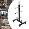 Olympic Weight Plate Tree and Vertical bar Holder, Commercial Dumbbell Rack with Locable Wheels, Weight Plate Rack Tree, Vertical Storage Tree for Home Gym view 4
