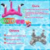 [ Bean Bag & Ring Toss ] Inflatable Flamingo Pool Toys Games Set 2-in-1 Floating Pool Rings Toss & Cornhole Summer Swimming Hawaii Luau Party Water Game for Adults Beach Backyard view 3