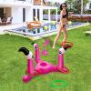 [ Bean Bag & Ring Toss ] Inflatable Flamingo Pool Toys Games Set 2-in-1 Floating Pool Rings Toss & Cornhole Summer Swimming Hawaii Luau Party Water Game for Adults Beach Backyard view 4
