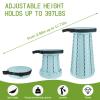 Deer's Life Portable Collapsible Stool with Cushion Pad, Retractable Folding Telescopic Camping Seat for Adults, Small Lightweight Sturdy Adjustable Stools for Travel,Kitchen,Garden,Fishing view 2