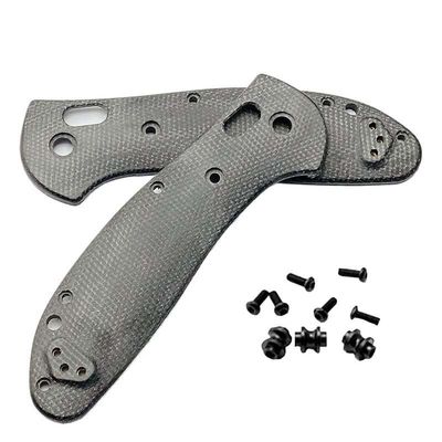 UPFIST 1 Set Scales Handle Fits for Benchmade Griptilian 551, Micarta Handle Patch with 3 Sets Support Shafts (Color : Black)