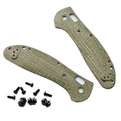 UPFIST 1 Set Scales Handle Fits for Benchmade Griptilian 551, Micarta Handle Patch with 3 Sets Support Shafts (Color : Green)