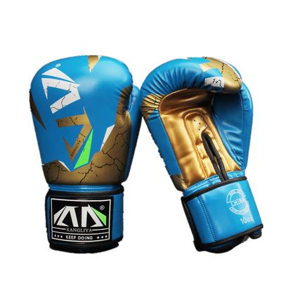 Boxing Gloves Training Gloves for Men Women Kickboxing Fight Sparring Muay Thai Heavy Bag Workout Adults Fight Gloves Wrist Protection Blue 12oz