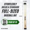 Baseball Bat Case | 36 Inch Bat Cover Protector with Black Rubber End Caps and Clear Tube | Baseball Bat Display Case | Protects MLB Bat Display Box for Desk (10 Bat Tubes) view 4