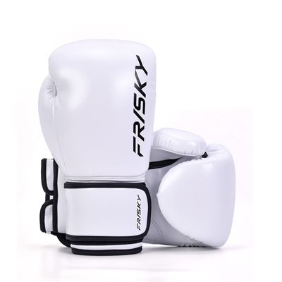 Boxing Gloves Men Women Kids Professional Fight Muay Thai Sparring Punching Bag Adults Training Gloves Wrist Protection White 12oz (White 12oz)