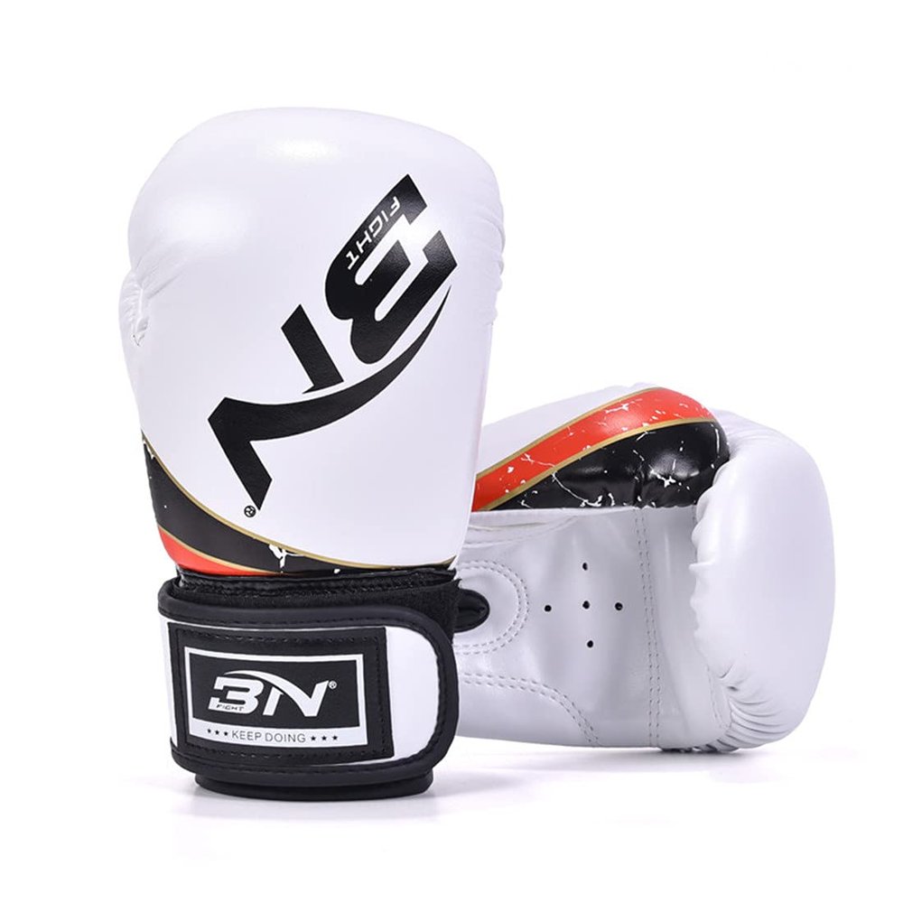Boxing Gloves Training Gloves for Men Women Kids Kickboxing Fight Sparring Muay Thai Heavy Bag Workout Adults Fight Gloves Wrist Protection 6oz White