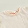 Lamuusaa Newborn Baby Girl Summer Clothes Lace Fly Sleeve T-shirt Tops Ruffle Solid Color Shorts Clothes Set 0-3T (Beige, 18-24 Months) view 3