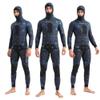 WYYHAA 3.5MM Neoprene Spearfishing Wetsuit with Hooded, 2 Pieces Camouflage Hunting Diving Suit with Loading Chest Pad for Cool Water Freediving Snorkeling Swimming,Blue,L view 2