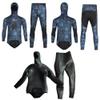 WYYHAA 3.5MM Neoprene Spearfishing Wetsuit with Hooded, 2 Pieces Camouflage Hunting Diving Suit with Loading Chest Pad for Cool Water Freediving Snorkeling Swimming,Blue,L view 4