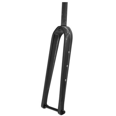Gravel Fork 700C Carbon Fiber Road Bike Fork 28.6mm Thru Axle 12X100mm Disc Brake Hard Fork 1-1/8 Straight/Tapered Tube Front Fork (Color : Glossy Black, Size : Straight Tube)
