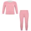 Jizyo Boy's Girl's Thermal Underwear Set Kids Long Johns Winter Base Layer T-Shirt Tops with Leggings Bottoms Set Pink 5-6 Years view 1