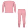 Jizyo Boy's Girl's Thermal Underwear Set Kids Long Johns Winter Base Layer T-Shirt Tops with Leggings Bottoms Set Pink 5-6 Years view 2
