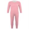 Jizyo Boy's Girl's Thermal Underwear Set Kids Long Johns Winter Base Layer T-Shirt Tops with Leggings Bottoms Set Pink 5-6 Years view 3