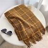 WeBert Ladies Scarves Scarf Plaid Scarf Winter Warm Cashmere Women Long Pashmina Foulard Female Scarves Lady Tassel Shawl Wraps (Color : WT244, Size : A) view 4