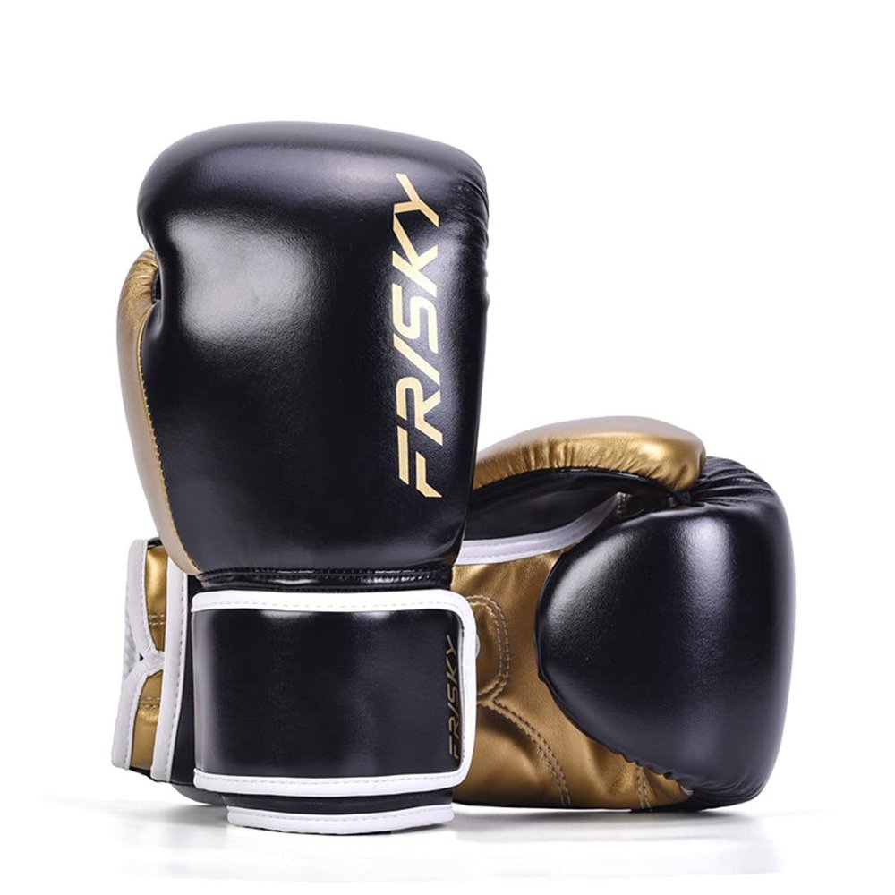 Boxing Gloves Men Women Kids Professional Fight Muay Thai Sparring Punching Bag Adults Training Gloves Wrist Protection Gold 12oz (Gold 12oz)