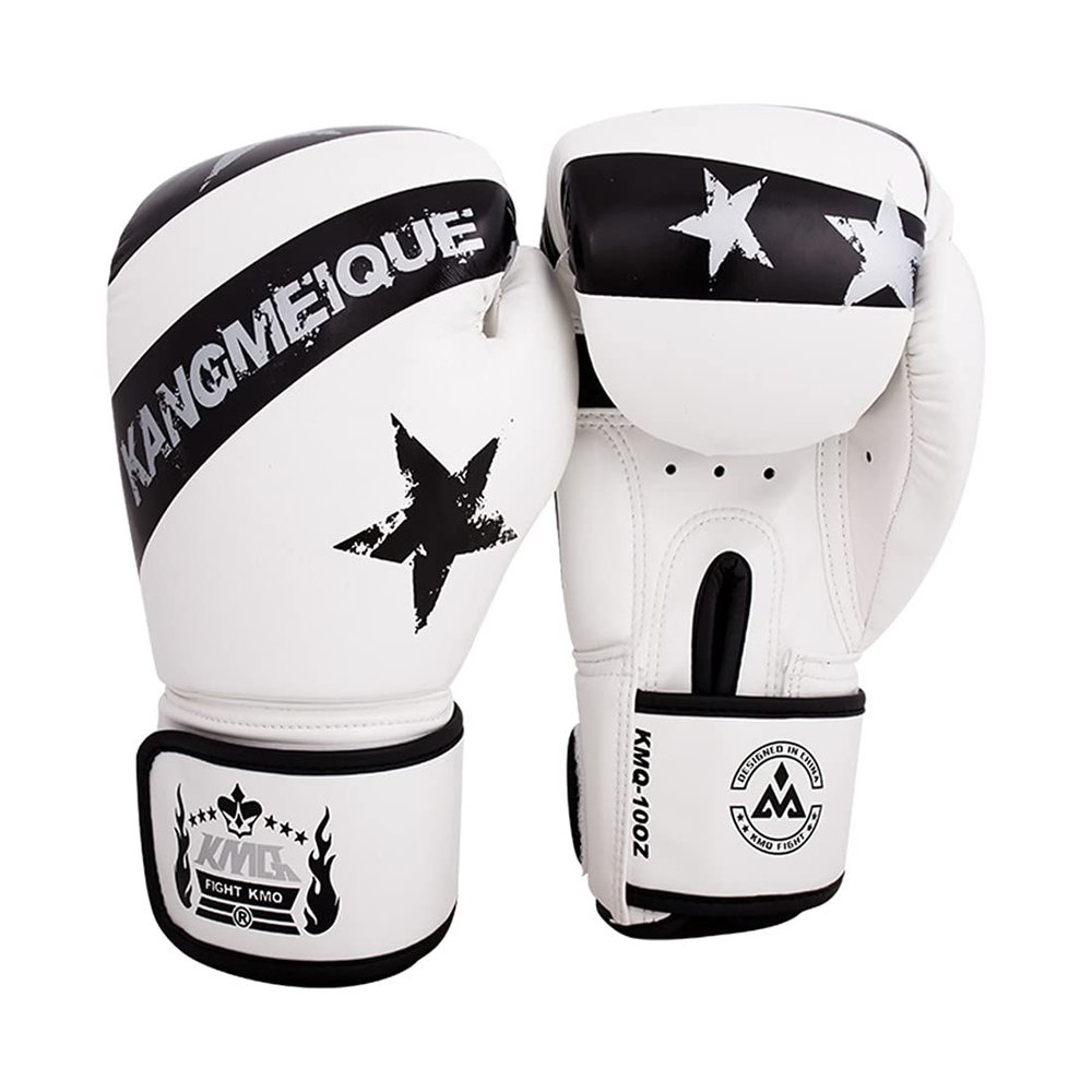 Boxing Gloves Boxing Training Gloves for Men Women Kids Beginner MMA Kickboxing Fight Sparring Heavy Bag Workout Fight Gloves Breathable 10oz White (White)