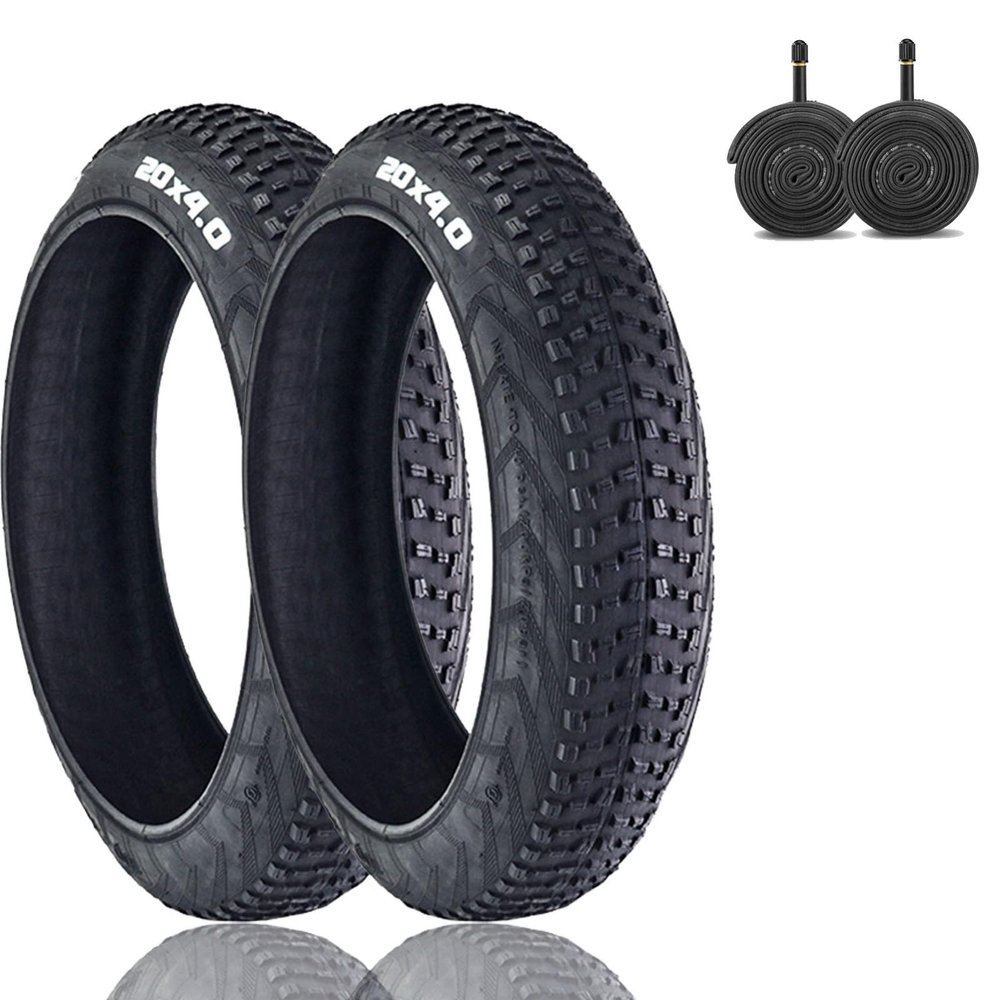 2 Pack 20x4 Bike Tire - Fat Tire and Tubes for Ebike MTB, Heavy Duty High-Performance E-Bike Mountain Bike Tire, All-Terrain Directional Tread, High-Density Tire for Street & Trail Riding | 30 PSI