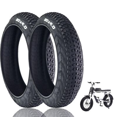 2 Pack 20x4.0 Fat Bike Tire, Replacement Bike Tires, Mountain Bike Tires Kit, Road Bike Tire, Foldable Snow Bicycle Tire MTB Bicycle, Easy Installation, 30PSI