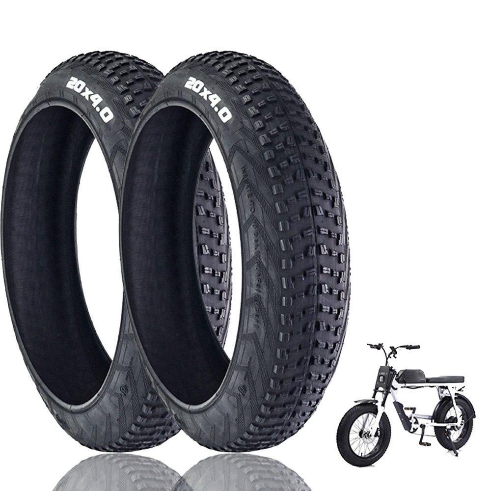 2 Pack 20x4.0 Fat Bike Tire, Replacement Bike Tires, Mountain Bike Tires Kit, Road Bike Tire, Foldable Snow Bicycle Tire MTB Bicycle, Easy Installation, 30PSI