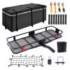 SPOFLYINN Heavy-Duty Trailer Hitch Cargo Carrier Folding 500 Lbs Capacity 16 CuFt 2" Receiver Hitch Cargo Rack Luggage Cargo Bag Black view 1
