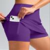 SANTINY Women's High Waisted Swim Skirt with Pocket Tummy Control Tankini Swimsuit Bathing Suit Bottoms for Women (Purple_XS) view 3