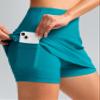 SANTINY Women's High Waisted Swim Skirt with Pocket Tummy Control Tankini Swimsuit Bathing Suit Bottoms for Women (Lake Green_XL) view 3