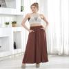 noflik Women's Boho Elastic High Waisted Flowy Long Maxi Skirt with Pockets(Chocolate,XXL) view 2