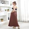 noflik Women's Boho Elastic High Waisted Flowy Long Maxi Skirt with Pockets(Chocolate,XXL) view 4