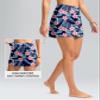 SANTINY Women's High Waisted Swim Skirt with Pocket Tummy Control Tankini Swimsuit Bathing Suit Bottoms for Women (Navy Flower_M) view 4